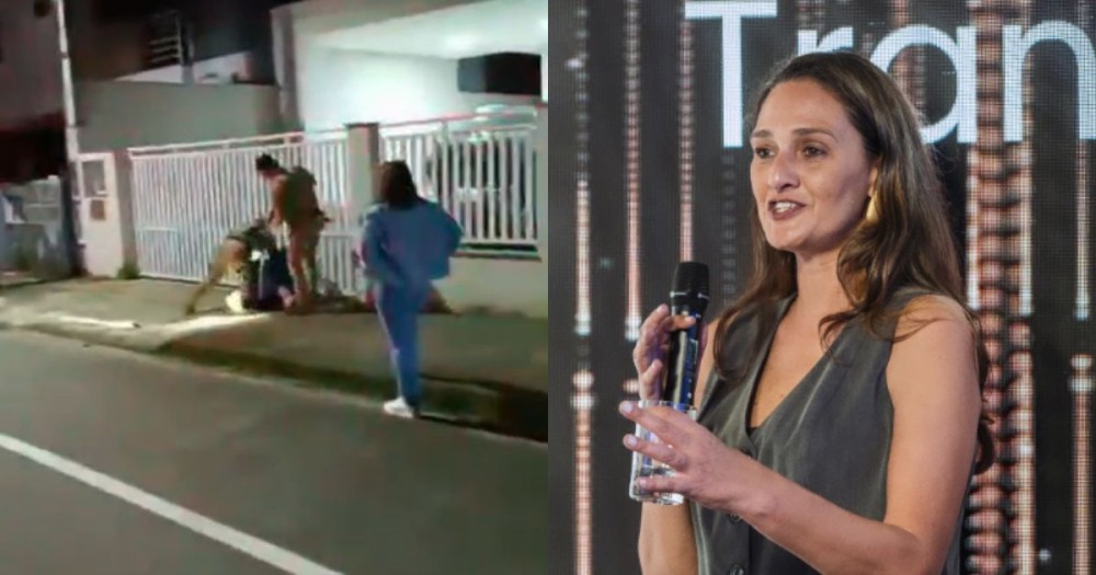 VÍDEO: Suplente ao Senado é derrubada, chutada e atingida por bala de borracha em Jaraguá do Sul 