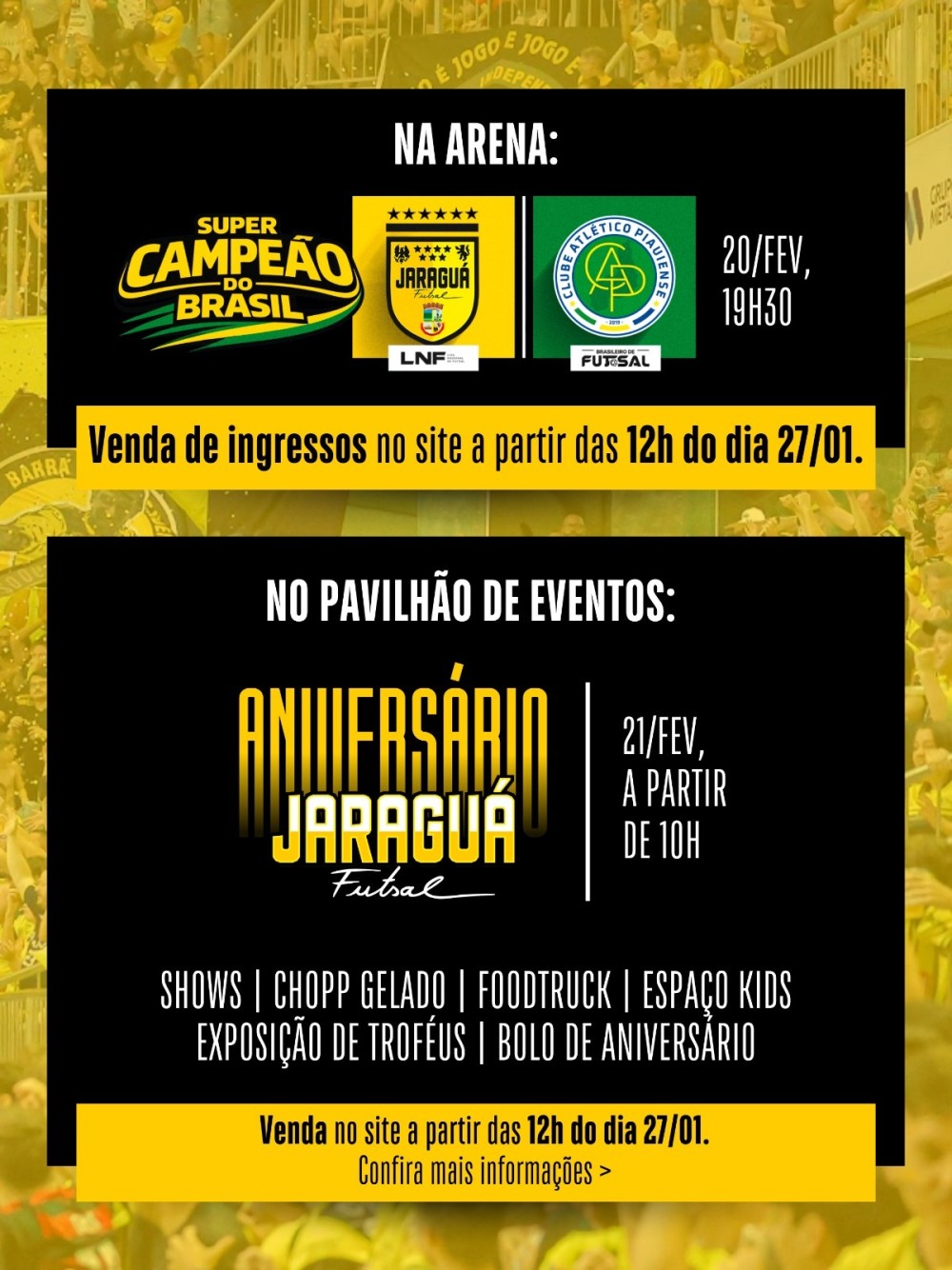 Jaraguá Futsal lança festa de aniversário de 34 anos