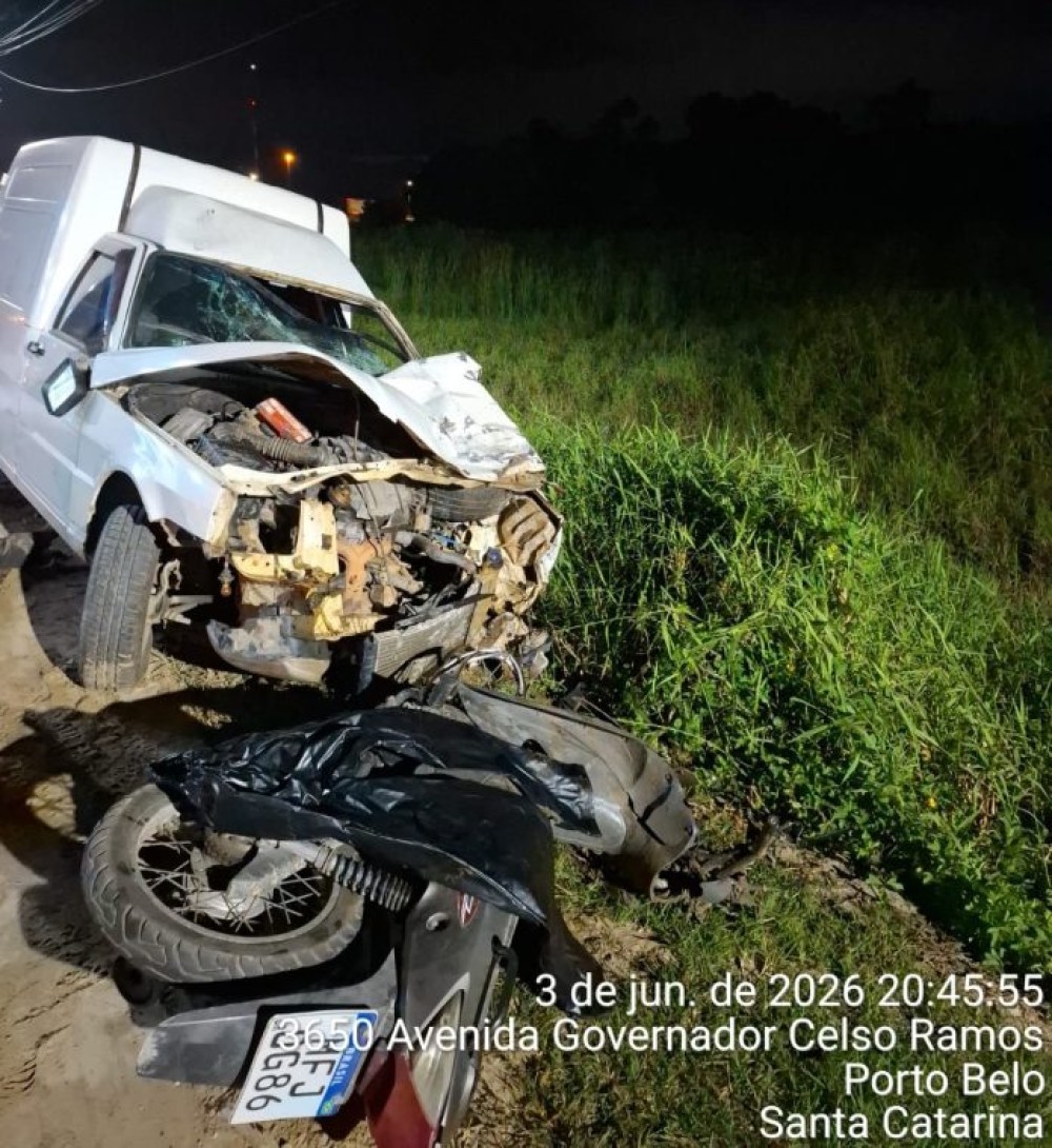 Motociclista morre após grave acidente em Porto Belo