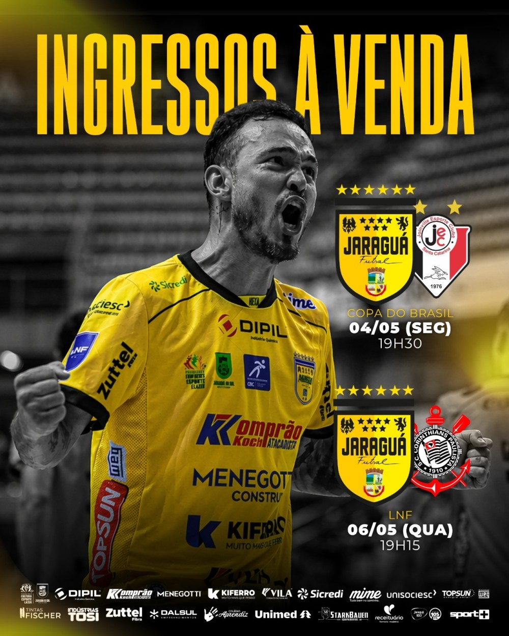 Ingressos à venda para dois clássicos na Arena Jaraguá