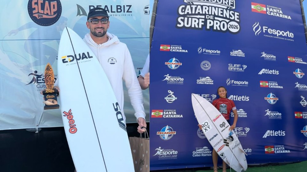 Atletas de Balneário Camboriú disputam etapa do Catarinense Profissional de Surf e conquistam pódio no Palmas Surf Festival