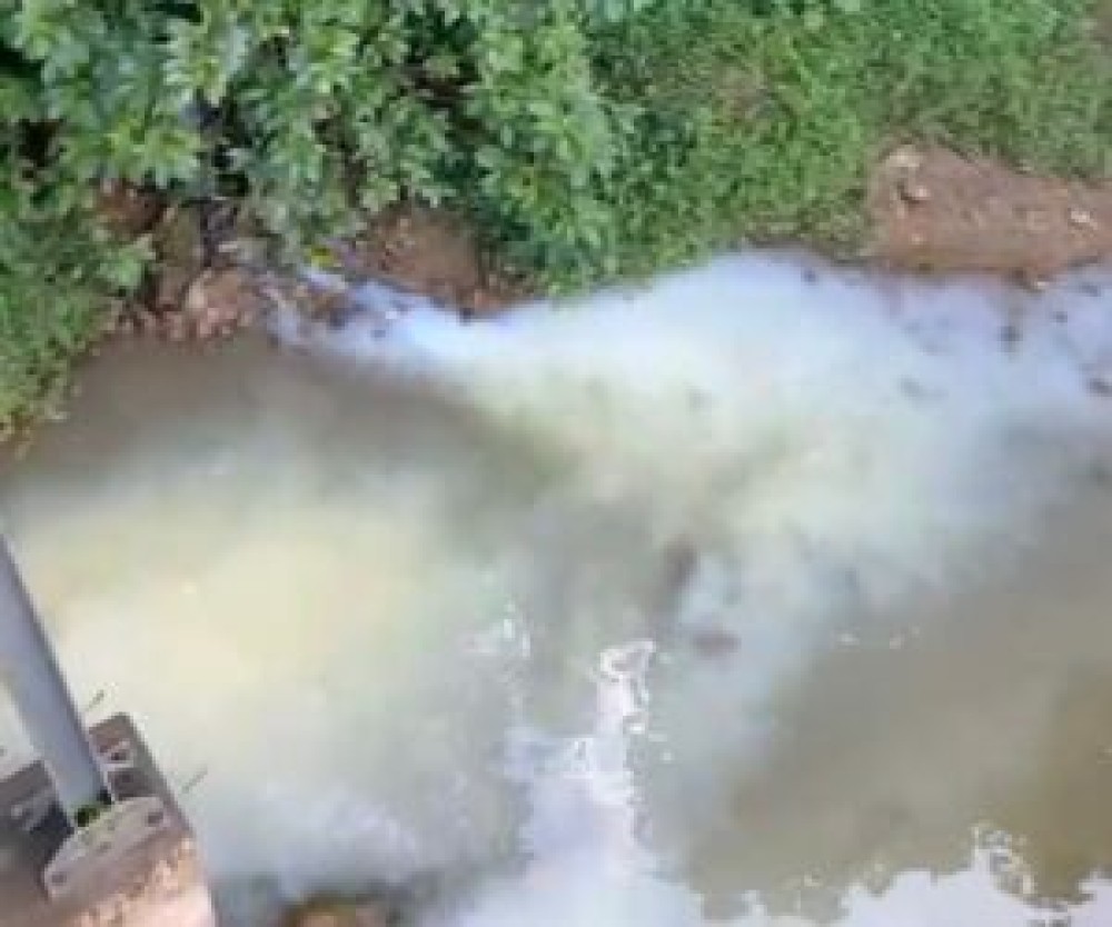 Fujama investiga despejo de líquido branco no Rio Itapocu em Jaraguá do Sul