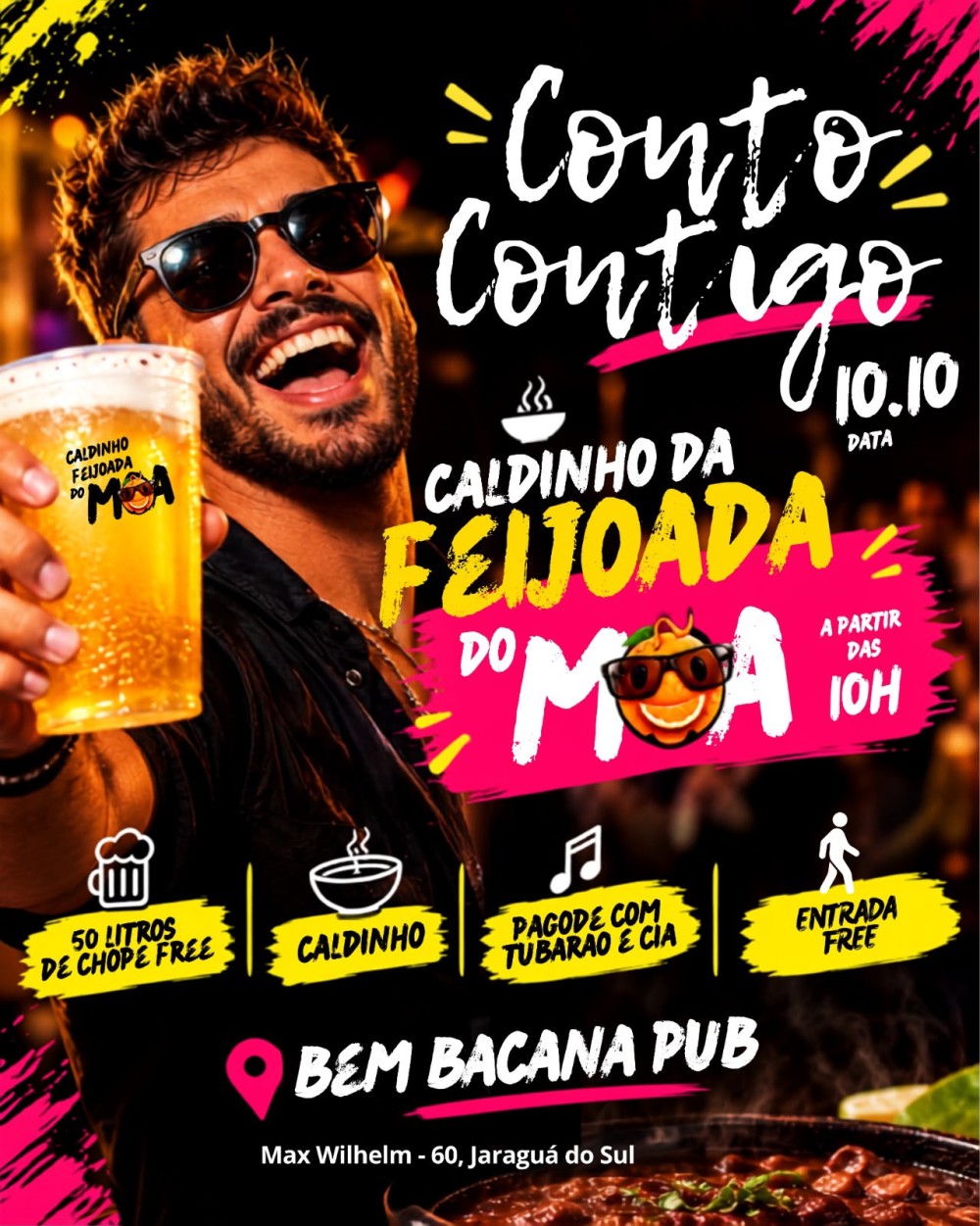 Caldinho da Feijoada do Moa promete reunir público em dia de pagode em Jaraguá do Sul