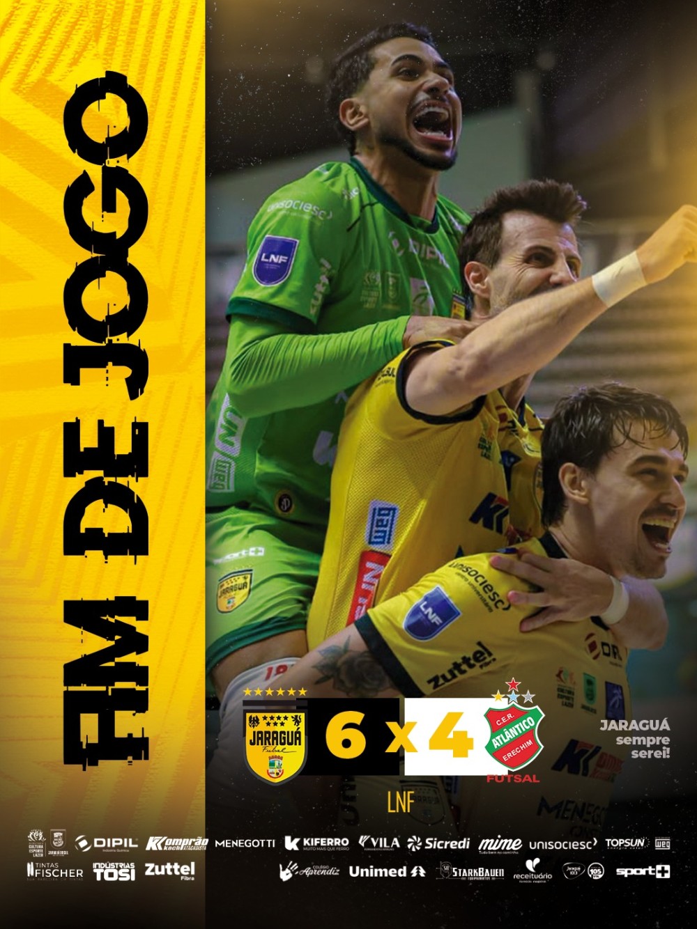Jaraguá vence clássico eletrizante com 10 gols e supera o Atlântico na Arena
