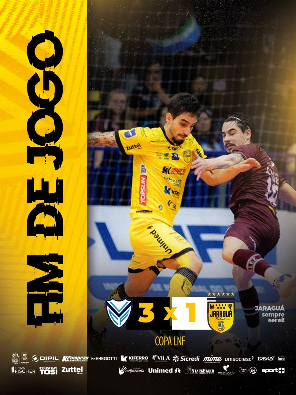 Jaraguá Futsal é superado no RS e se despede da Copa LNF