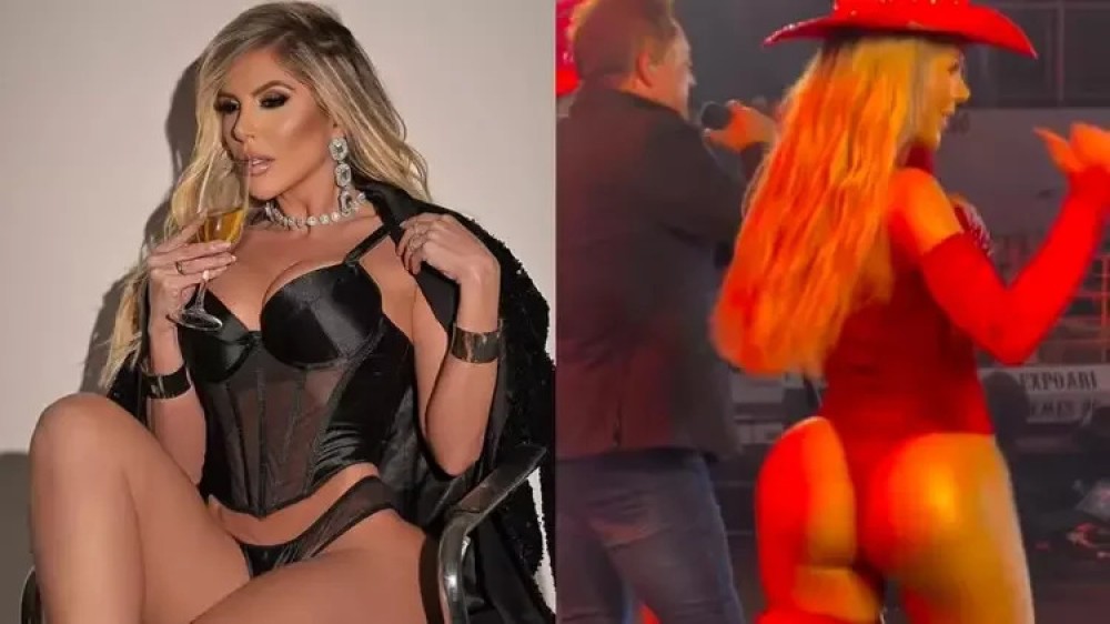 Quem é a bailarina que polemizou com look que mostrava tudo em show de Leonardo