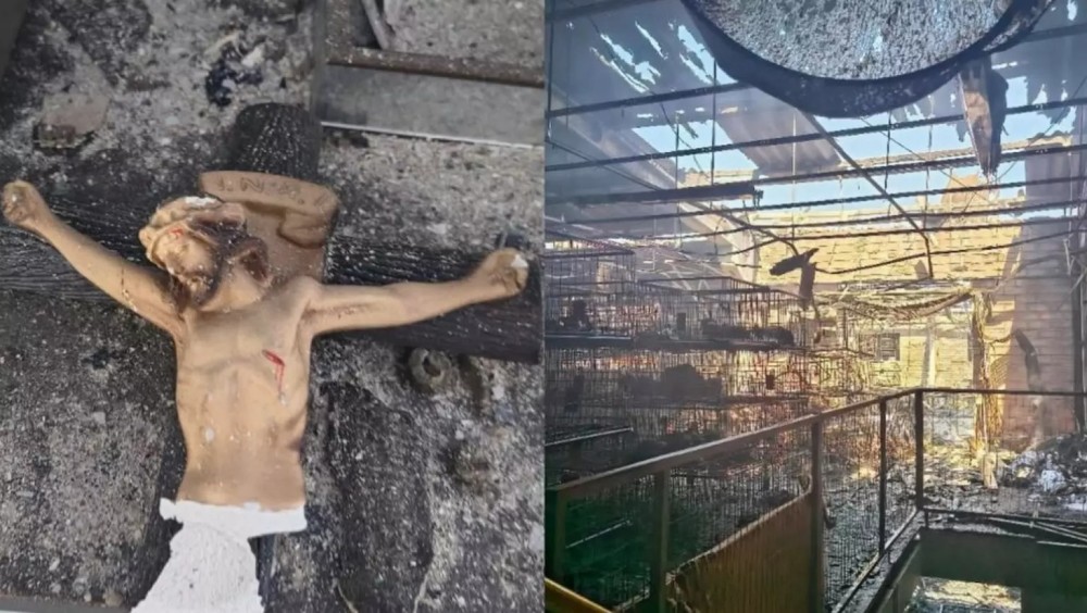 Imagem milagrosa permanece intacta após incêndio destruir Alenice em Guaramirim; Confira