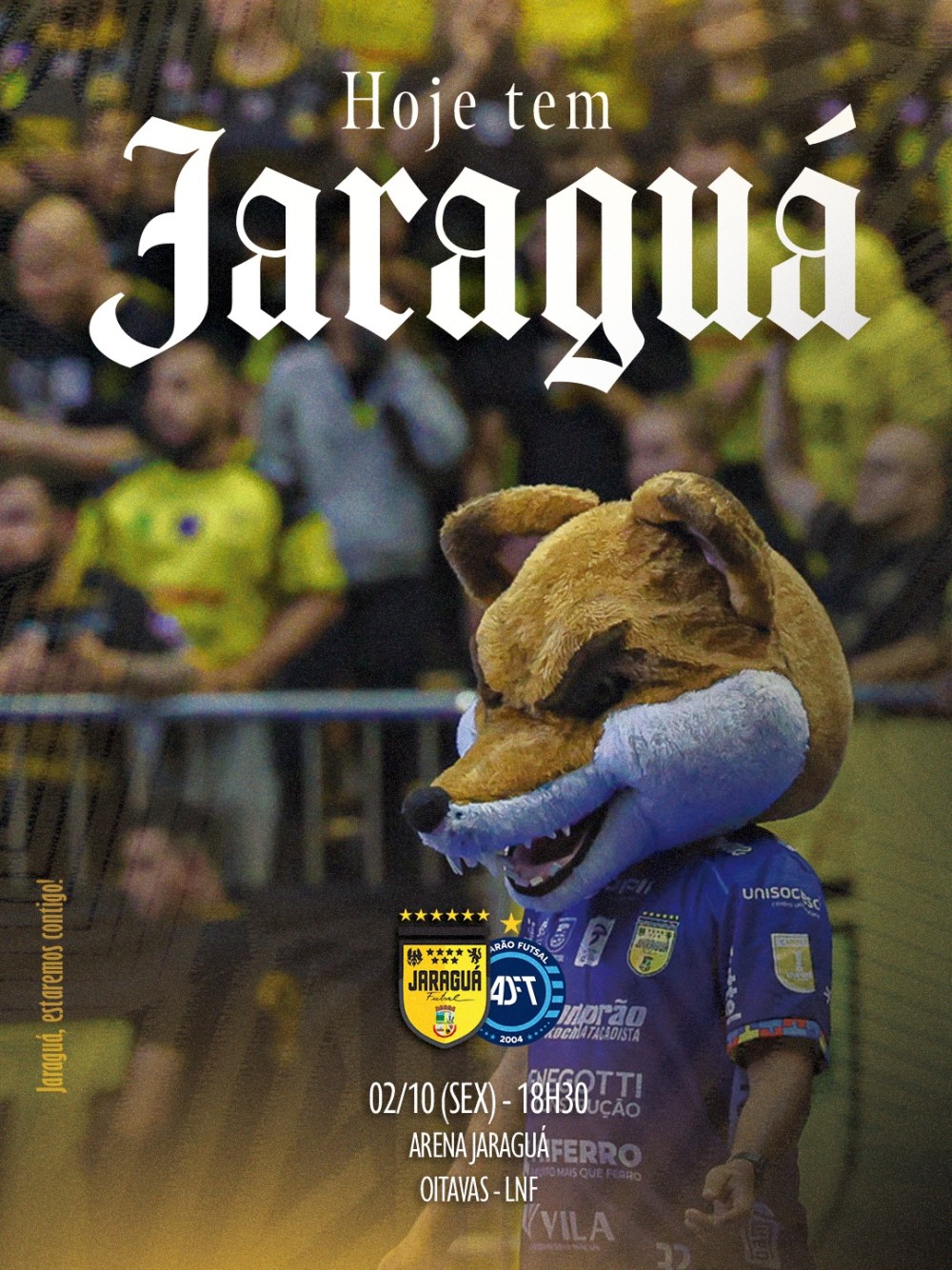 Na Arena, Jaraguá Futsal faz jogo decisivo das oitavas da LNF diante do Tubarão