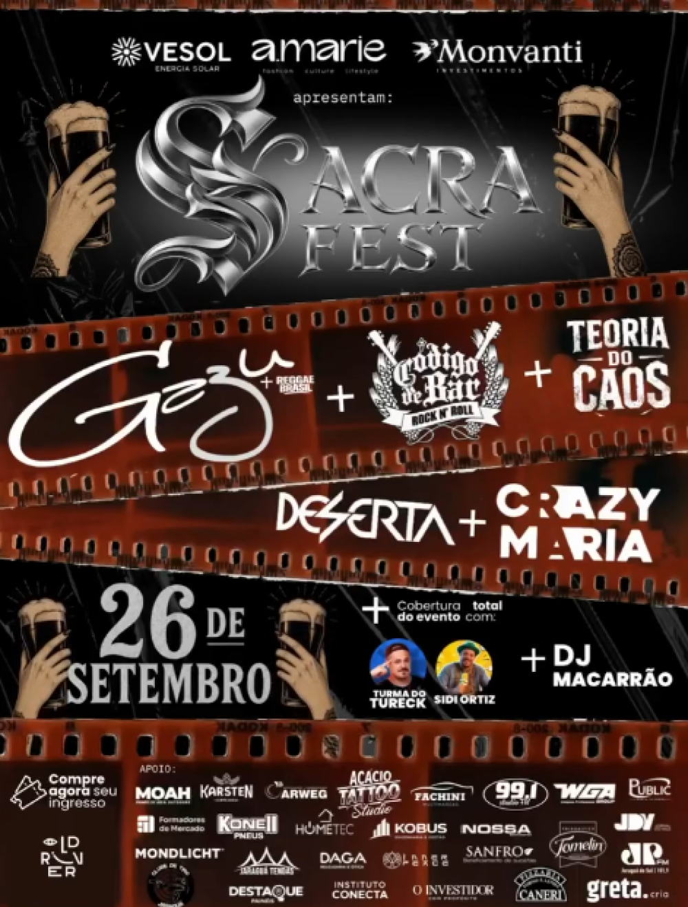 SacraFest está de volta com uma noite de nostalgia, rock e reggae em Jaraguá do Sul
