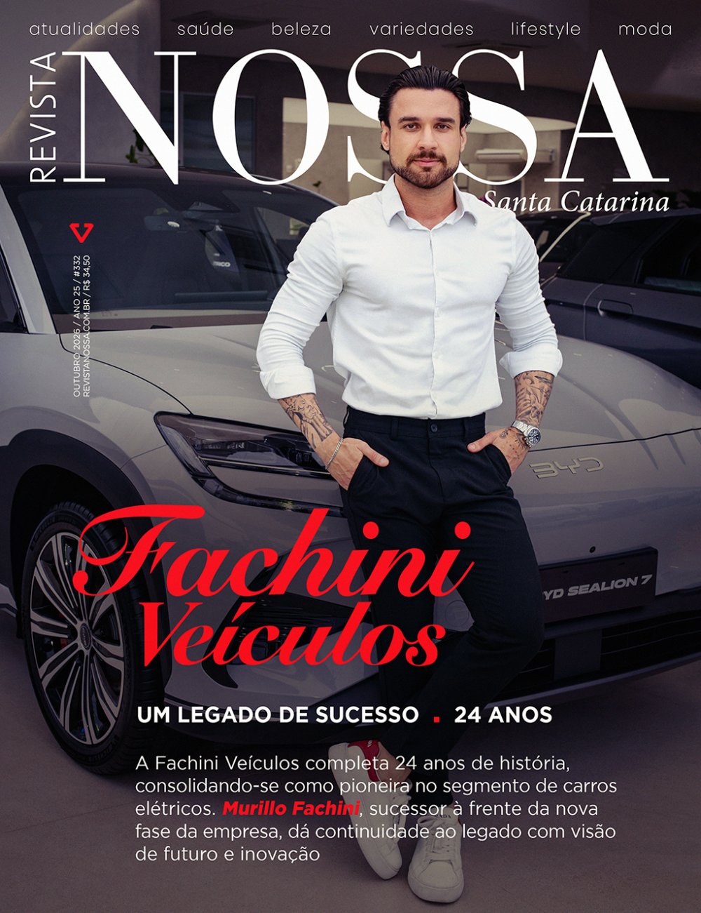 CONFIRA: Empresário Murilo Fachini, da Fachini Veículos, é a capa da Revista Nossa de outubro