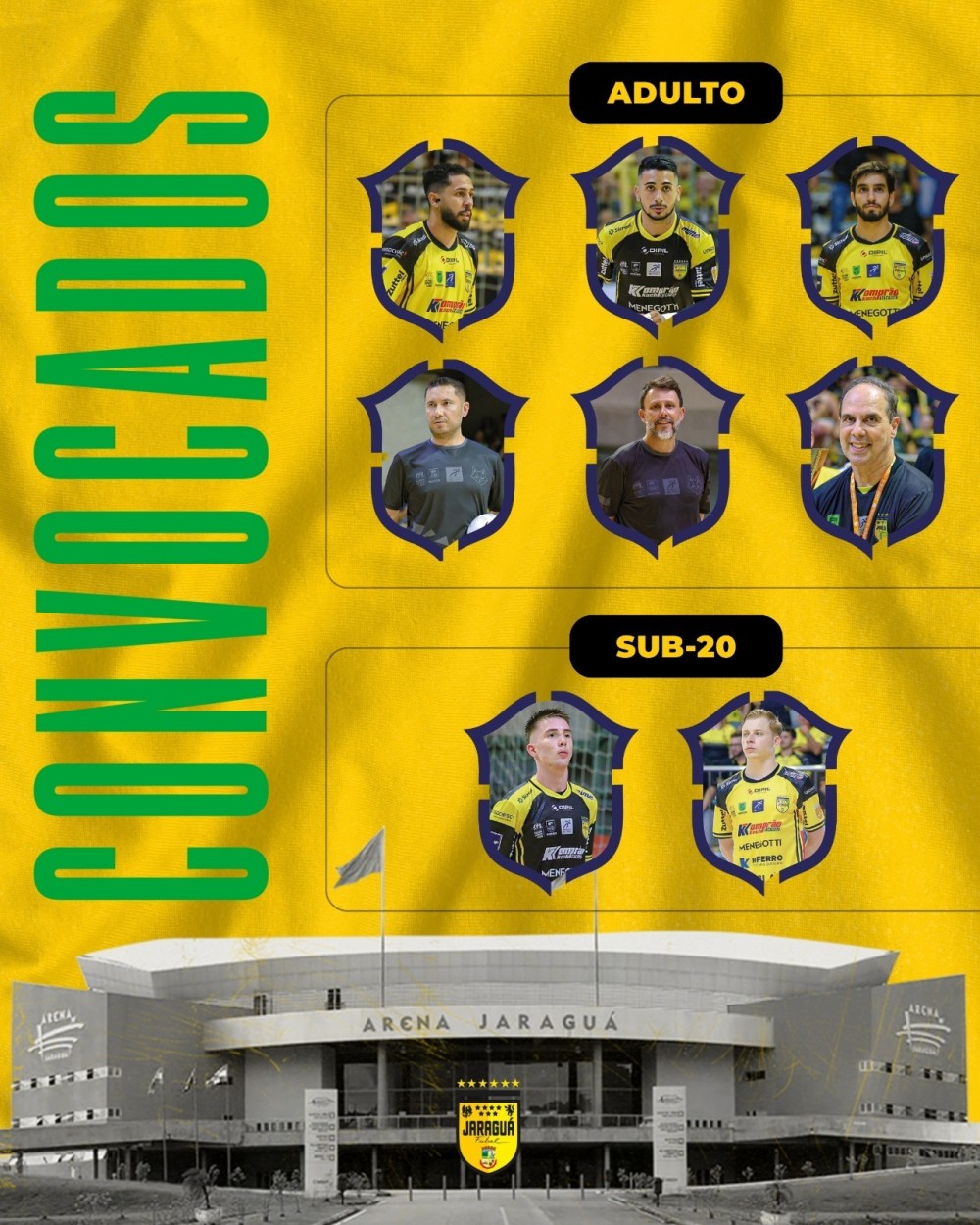 Oito nomes do Jaraguá Futsal são convocados para Brasil x Argentina na Arena
