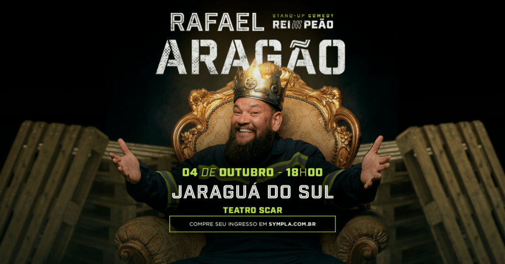 Humorista Rafael Aragão apresenta show inspirado na rotina de fábrica em Jaraguá do Sul