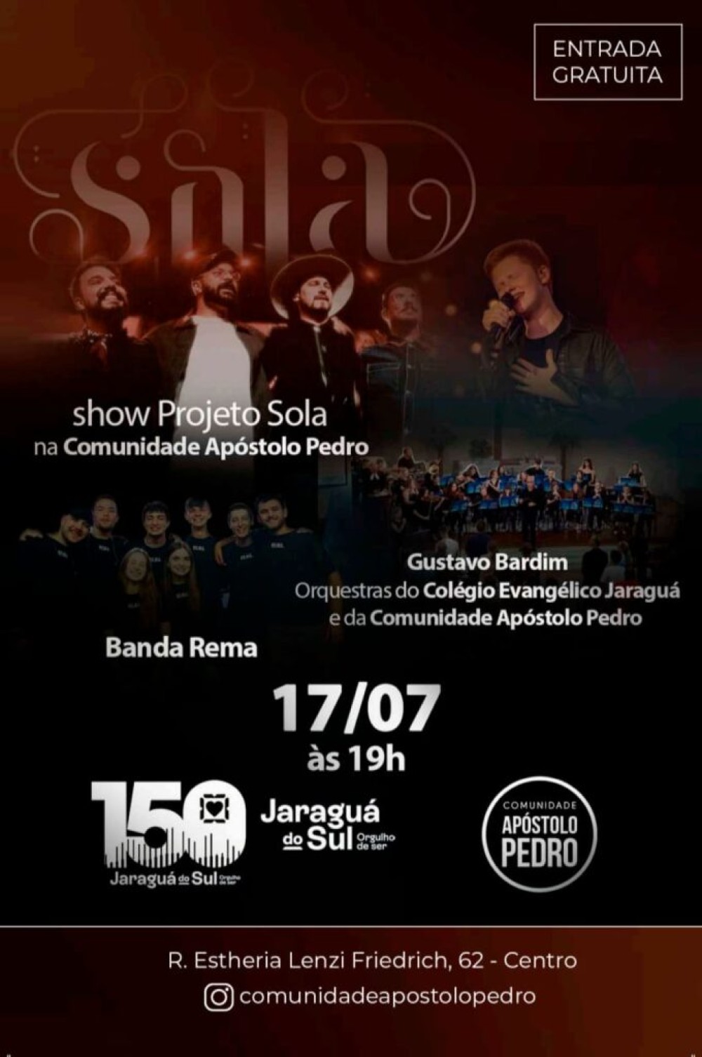 Uma noite para celebrar a história, a fé e a música em Jaraguá do Sul
