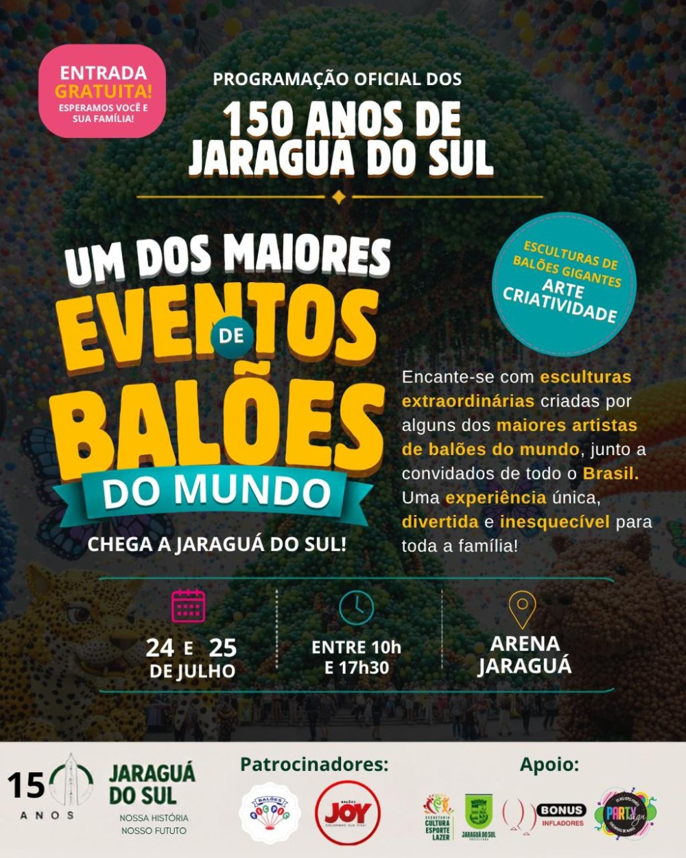 Jaraguá do Sul recebe um dos maiores eventos de balões do Mundo