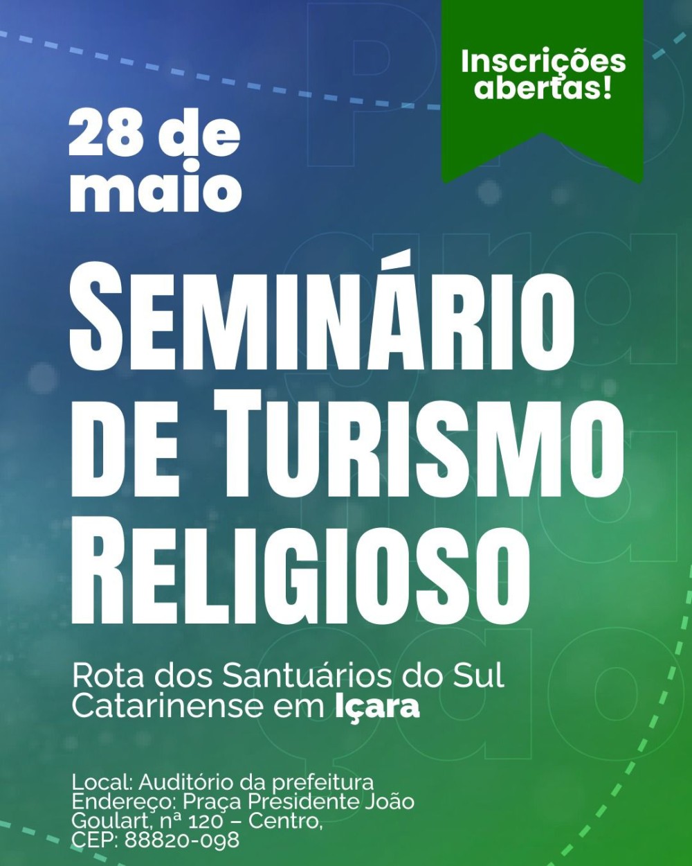 Içara sediará seminário que impulsiona a Rota dos Santuários do Sul Catarinense