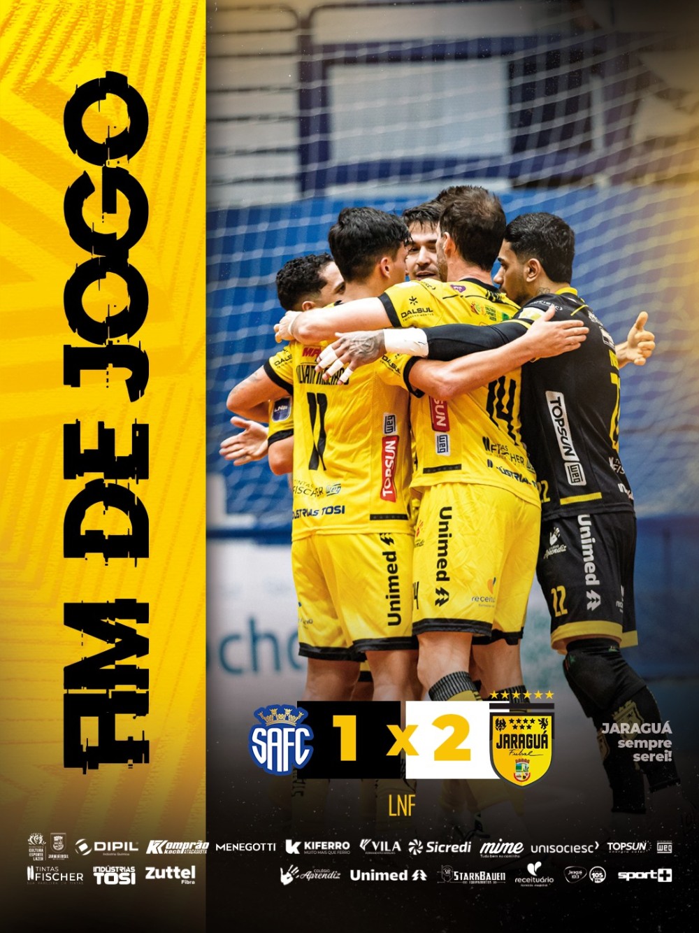 Com dois de William, Jaraguá vence Santo André e assegura quinta colocação da LNF
