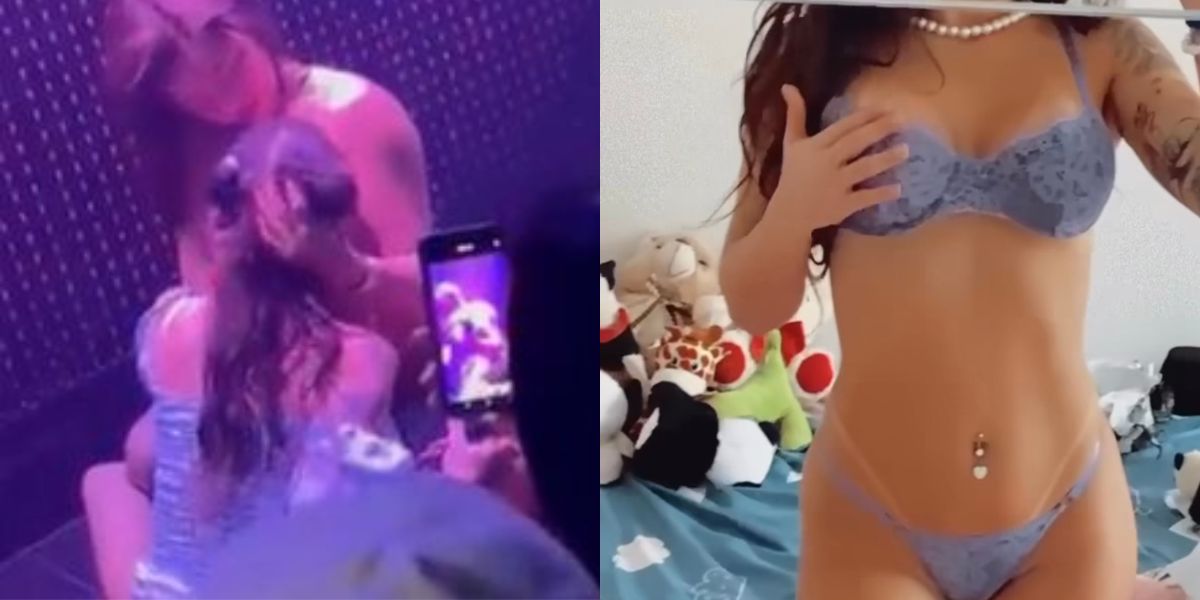 Mc Pipokinha causou polêmica ao receber sexo oral de fã em show (Reprodução - Twitter - Instagram)