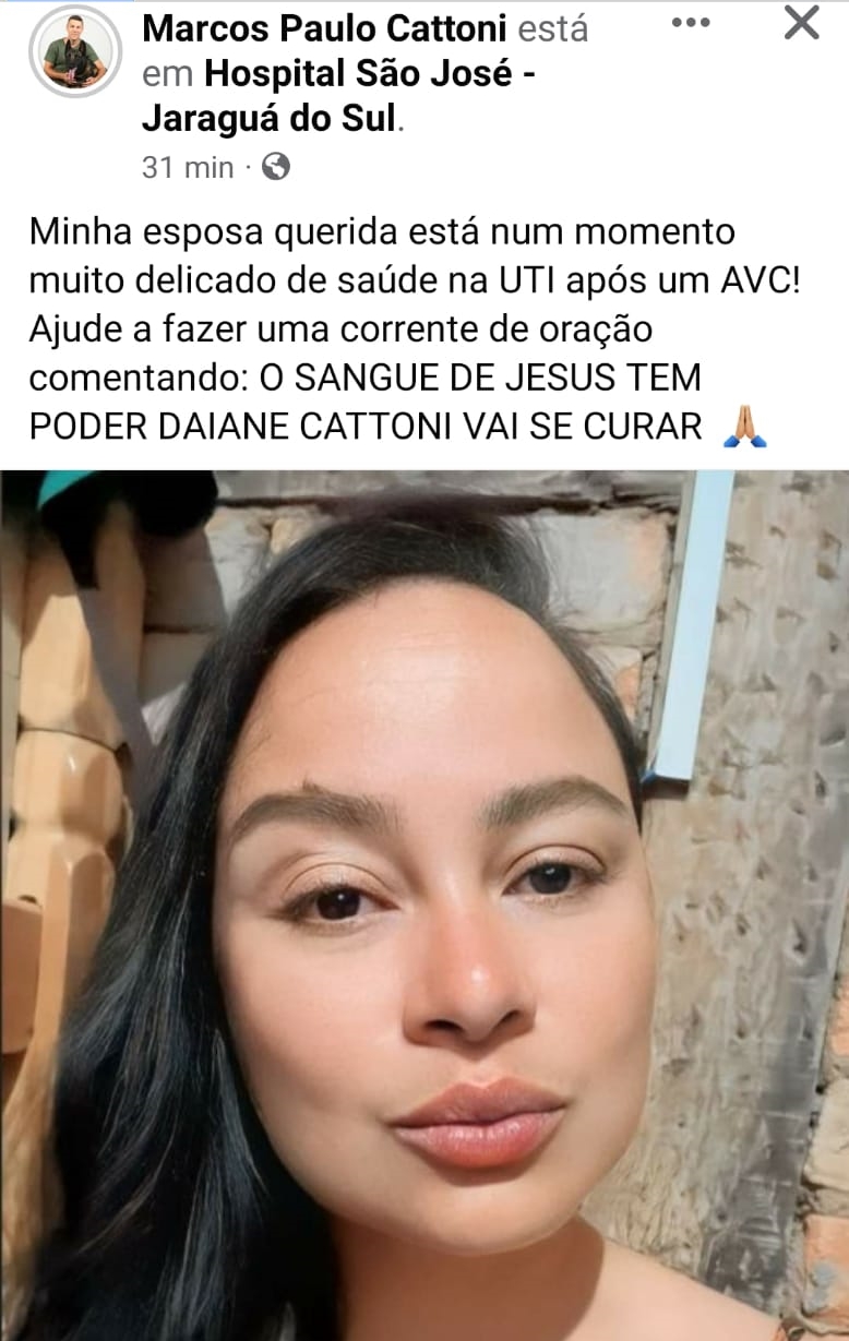 Urgente Jaraguaense Luta Pela Vida Na Uti E Marido Emociona Ao Pedir