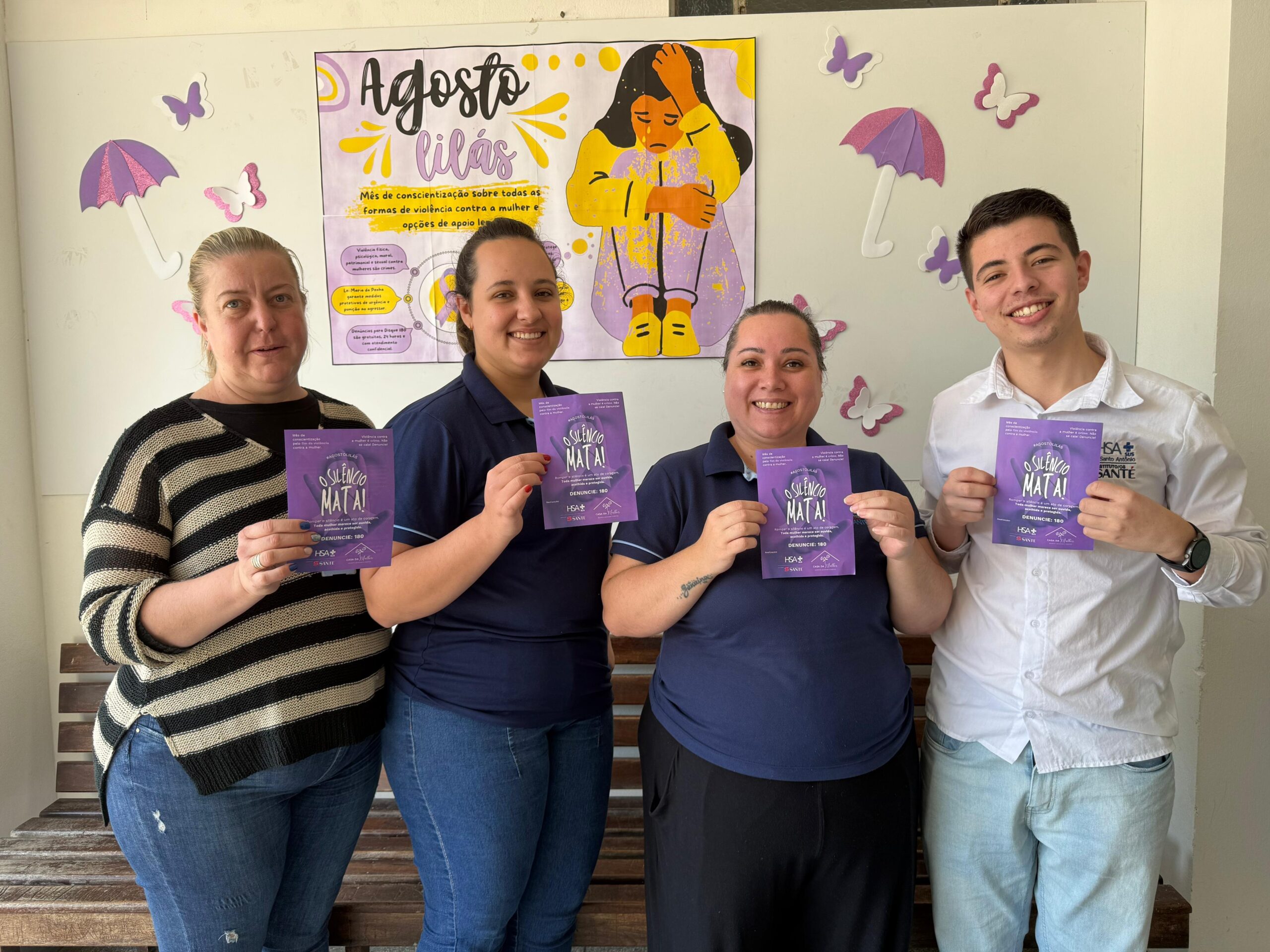 HSA-Santé alerta para a urgência no combate à violência contra a mulher durante ação do Agosto Lilás