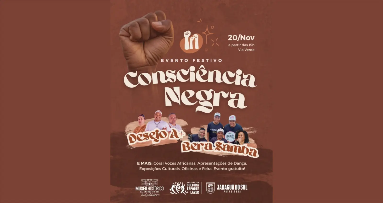Dia da Consciência Negra terá grande evento na Via Verde