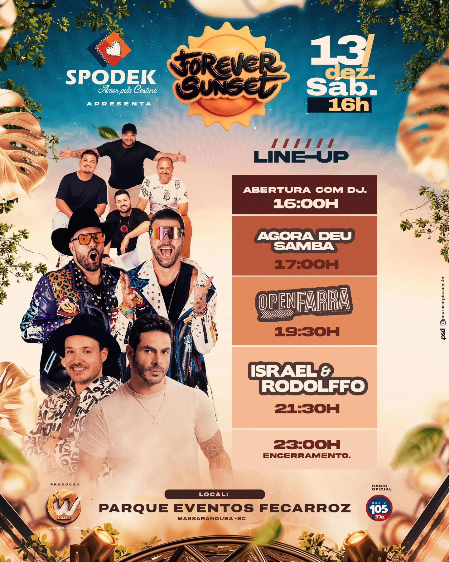 Evento Forever Sunset com Israel & Rodolffo deve atrair grande público neste sábado em Massaranduba