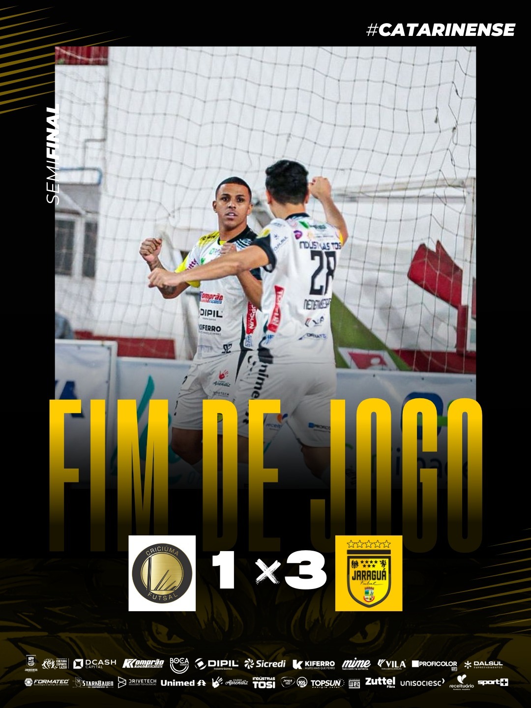 Jaraguá Futsal vence Criciúma e abre vantagem na semifinal do Estadual