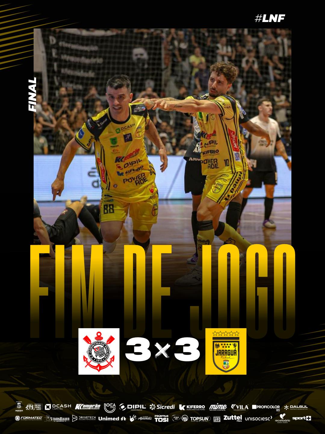 Jaraguá Futsal empata com o Corinthians no primeiro duelo da final da LNF